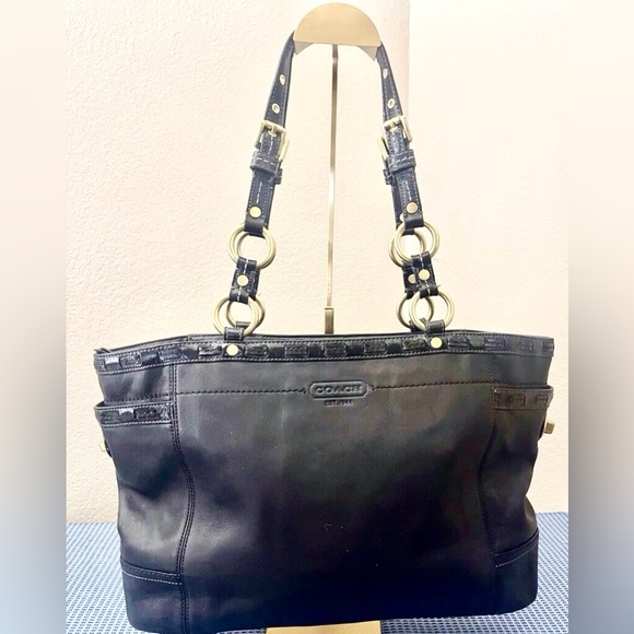 Coach Handbags - Coach Black Leather Gallery Tote Bag